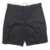 DICKIES Mens Black Cargo Shorts 2XL W44 Loose Fit Workwear Pocket