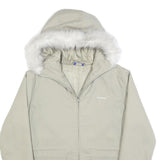 REEBOK Womens Cream Zip Jacket UK 10 Polyester Blend Plain Hooded Comfortable