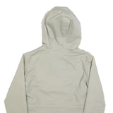 REEBOK Womens Cream Zip Jacket UK 10 Polyester Blend Plain Hooded Comfortable