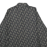 PRONTO UOMO Mens Black Geometric Pattern Shirt M Button Collar Cotton Blend