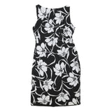 LAUREN RALPH LAUREN Womens Black & White Floral Sheath Dress Polyester Blend UK