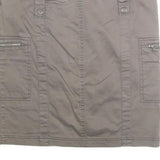 DEX Womens Taupe Mini Cotton Blend Cargo Skirt S Zip Pocket Casual Outdoor