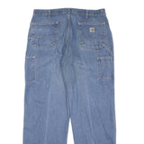 CARHARTT Mens Regular Fit Blue Denim Jeans W38 L34 Workwear Zip Closure