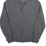 REEBOK Mens Grey ¼ Zip Hoodie M Cotton Blend Casual Zipped Sweatshirt