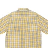 CARHARTT Mens Yellow & Grey Check Shirt L Cotton Blend Casual Short Sleeve