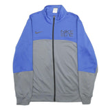 NIKE Mens Blue & Grey Zip Jacket L Polyester Sportswear Comfortable Casual