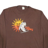 SPORTSWEAR Mens Brown Graphic Long Sleeve Crew Neck T-Shirt L Cotton Blend