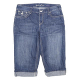 ANC DENIM Womens Blue Casual Denim Shorts UK 12 W32 Curvy Fit Rolled Hem