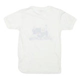 DINAR Womens White Cotton Blend Graphic T-Shirt S Short Sleeve Crew Neck