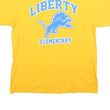 DELTA Mens Yellow Liberty Elementary Graphic T-Shirt L Crew Neck Short Sleeve