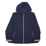TOMMY HILFIGER Womens Blue Hooded Jacket L Polyester Blend Casual Zip