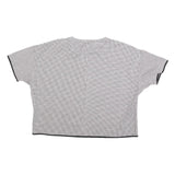 ZARA BASIC Womens Black & White Checked Crop Top Short Sleeve Crew Neck M Cotton