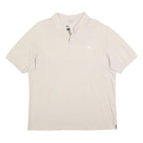BURBERRY BRIT Mens Cream Polo Shirt XL Cotton Blend Short Sleeve Plain Classic