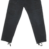 CARHARTT Mens Regular Fit Black Cargo Trousers W32 L29 Cotton Blend Zip