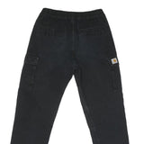 CARHARTT Mens Regular Fit Black Cargo Trousers W32 L29 Cotton Blend Zip