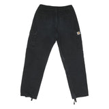 CARHARTT Mens Regular Fit Black Cargo Trousers W32 L29 Cotton Blend Zip