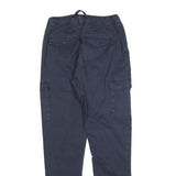 INDICODE JEANS Mens Cotton Blend Navy Slim Cargo Trousers W28 L30 Drawstring