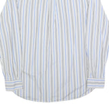 TOMMY HILFIGER Mens White & Blue Stripe Shirt S Classic Cotton Blend Long Sleeve