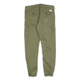 JACK & JONES Mens Cotton Blend Slim Cargo Trousers Green W32 L28 Casual Outdoor