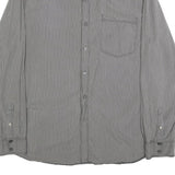 CALVIN KLEIN JEANS Mens Grey & White Striped Shirt XL Button Cotton Casual