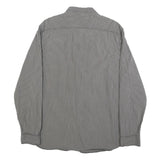 CALVIN KLEIN JEANS Mens Grey & White Striped Shirt XL Button Cotton Casual