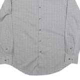 CALVIN KLEIN Mens Grey Check Shirt L Cotton Blend Button Long Sleeve Classic Fit