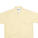 WRANGLER Mens Cream Cotton Blend Shirt M Button Short Sleeve Casual Summer
