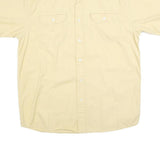 WRANGLER Mens Cream Cotton Blend Shirt M Button Short Sleeve Casual Summer