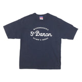 CHAMPION Mens Navy Blue 5e Baron Graphic T-Shirt S Short Sleeve Crew Neck Cotton