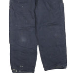 CARHARTT Mens Regular Navy Blue Cotton Blend Work Trousers W34 L26 Zip Pocketed