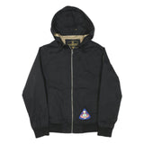 ELEMENT Boys Black Hooded Jacket M Polyester Blend Zip Patches Casual Outerwear