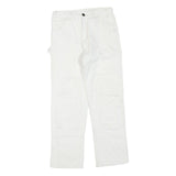 DICKIES Mens White Cotton Blend Regular Fit Straight Leg Trousers W28 L28