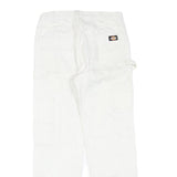 DICKIES Mens White Cotton Blend Regular Fit Straight Leg Trousers W28 L28