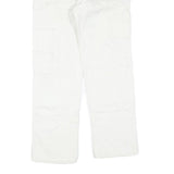 DICKIES Mens White Cotton Blend Regular Fit Straight Leg Trousers W28 L28