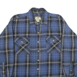FIELD & STREAM Mens Blue Plaid Shirt L Cotton Long Sleeve Casual Workwear