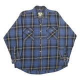 FIELD & STREAM Mens Blue Plaid Shirt L Cotton Long Sleeve Casual Workwear