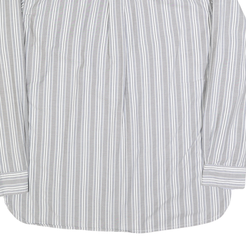 TOMMY HILFIGER Mens Grey & White Striped Shirt XL Cotton Long Sleeve