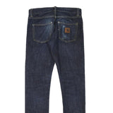 CARHARTT Mens Slim Fit Blue Denim Jeans W32 L33 Zip Cotton Blend Stylish