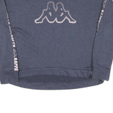 KAPPA Womens Blue Sweatshirt XL Crew Neck Cotton Blend Logo Tape Sleeve Casual