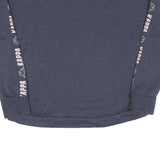 KAPPA Womens Blue Sweatshirt XL Crew Neck Cotton Blend Logo Tape Sleeve Casual
