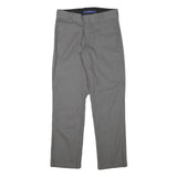 DICKIES Mens Cotton Blend Grey Regular Straight Trousers W30 L29 Workwear Casual