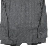 Mens Grey Wool Blend Classic Blazer Jacket L Button Closure Formal Tailored