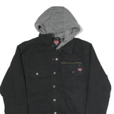 WRANGLER Mens Black Zip Jacket S Cotton Blend Hooded Casual Lightweight