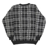 Organically Grown Womens Black & White Patterned Button Up Jumper L Acrylic