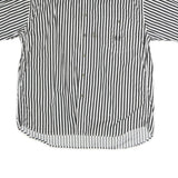 CHRISTIAN DIOR Mens Black & White Striped Cotton Shirt M Button Down Casual