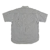 CHRISTIAN DIOR Mens Black & White Striped Cotton Shirt M Button Down Casual