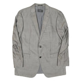 N/A Mens Grey Wool Blend Classic Jacket L Button Plain Elegant Formal Style