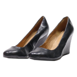 CLARKS Wedge Heels Black Leather Womens UK 5.5