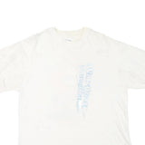 HANES Mens White West Coast Promotions T-Shirt L Short Sleeve Crew Neck Vintage