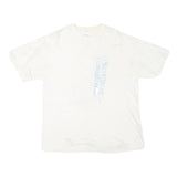 HANES Mens White West Coast Promotions T-Shirt L Short Sleeve Crew Neck Vintage